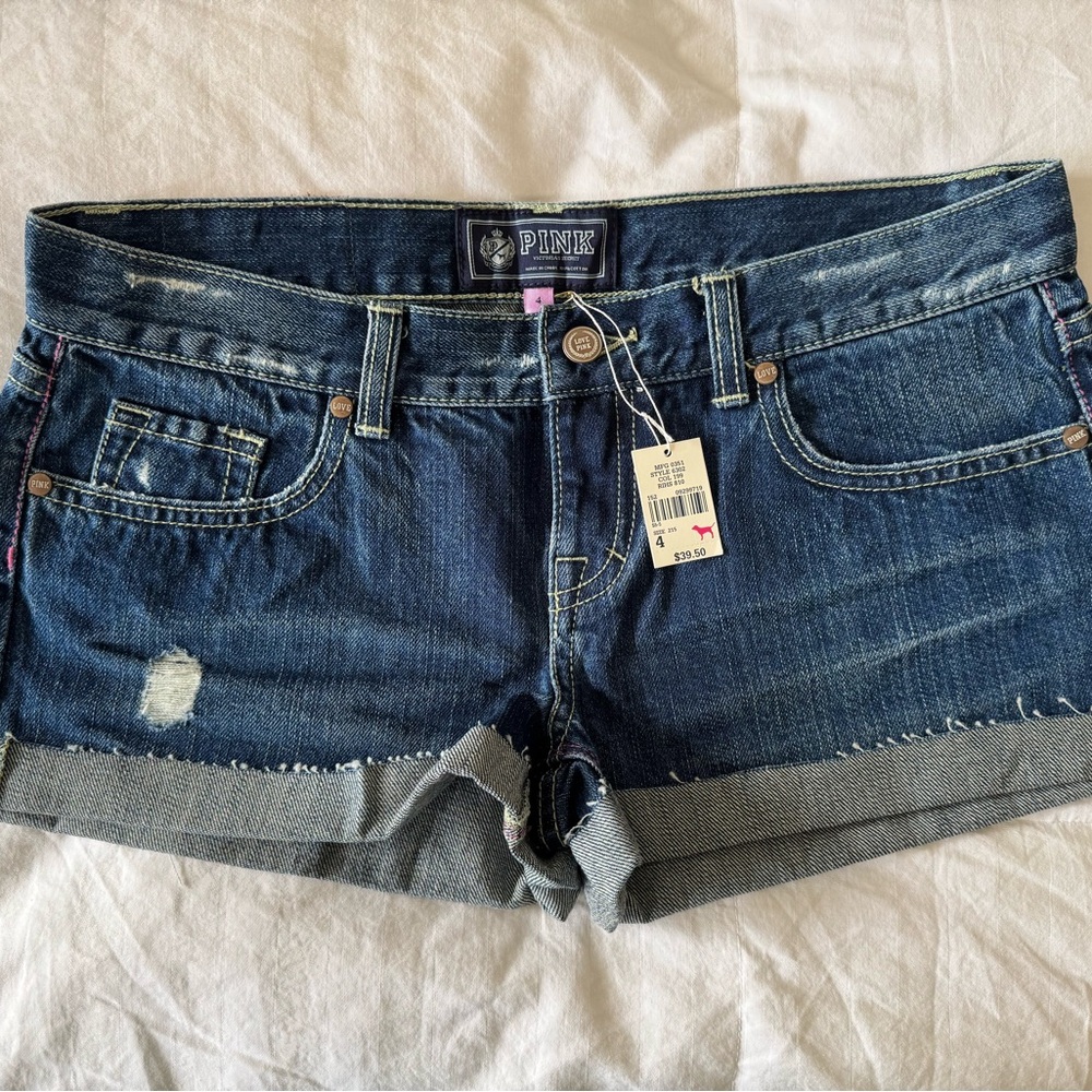 PINK Victoria's Secret Dark Blue Jean Shorts